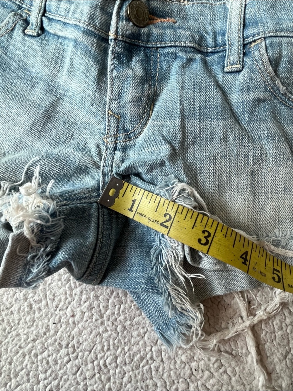 Y2K ABERCROMBIE & FITCH MICRO DENIM MINI SHORTS LOW RISE 0 / 25 - Picture 5 of 8